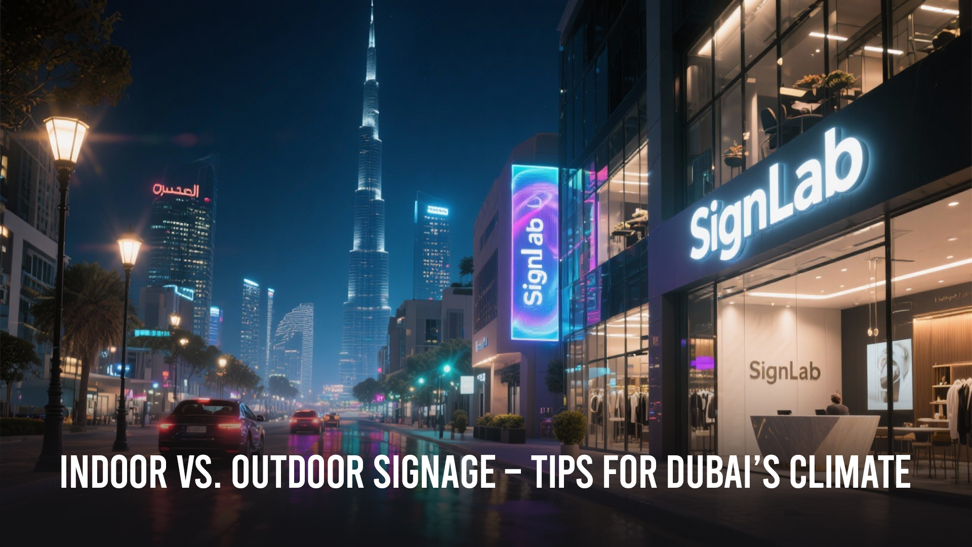 Indoor vs. Outdoor Signage: Practical Tips for Dubai’s Climate