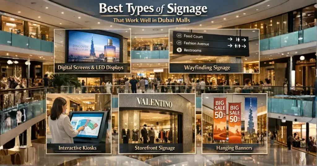 Types of Signage That Work Well in Dubai Malls